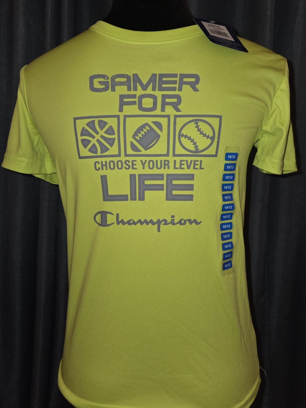 Champion Boys' C-Sport "Gamer for Life" Performance Tee (Size Medium 10/12) in "